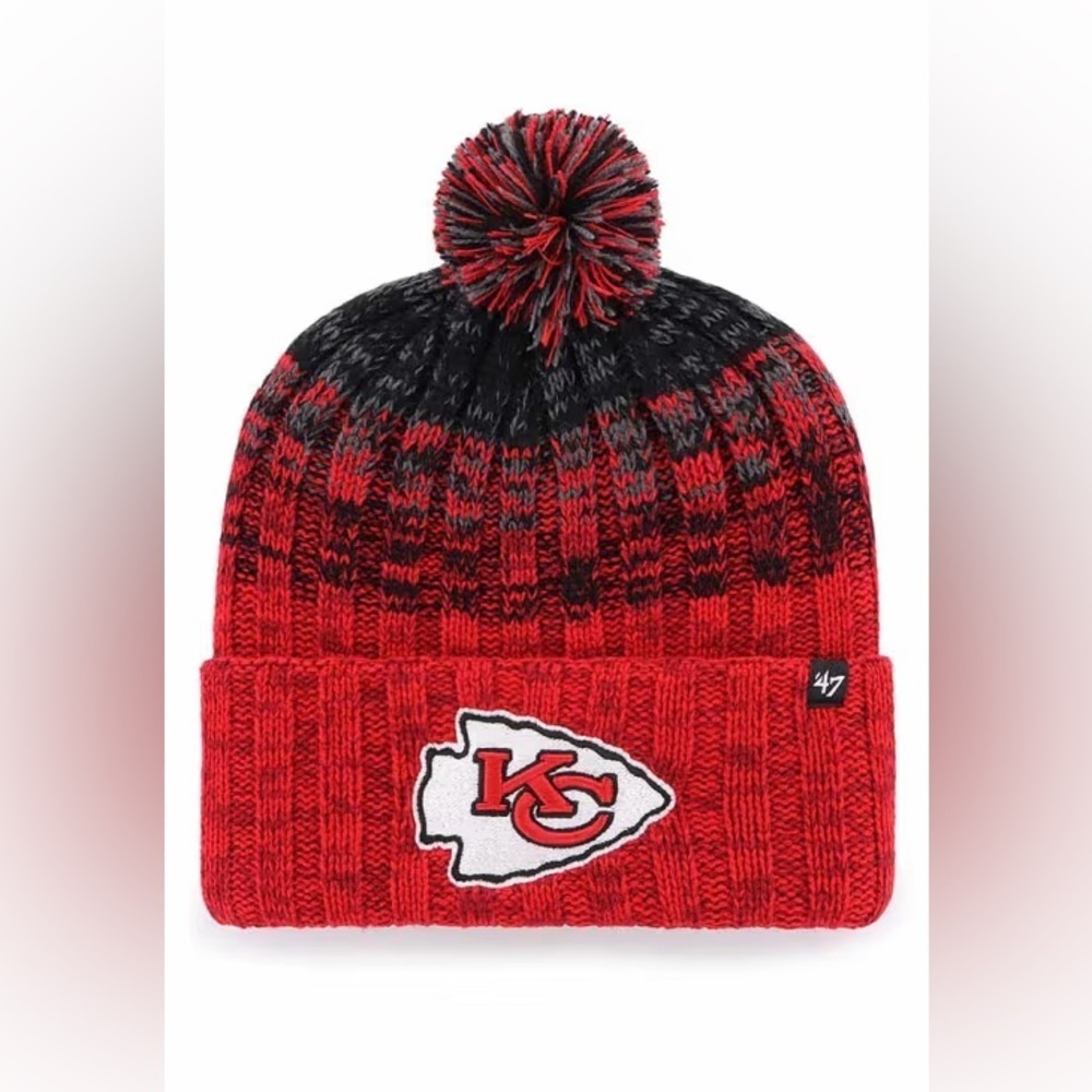 NWT 47’ Brand Unisex Kansas City Chiefs Cascade Cuff Knit Hat in Red